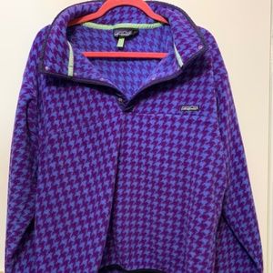 Patagonia Fleece Houndstooth Snap Pullover
